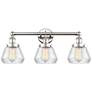 Edison Fulton 24.5"W 3 Light Polished Nickel Bath Light With Clear Sha