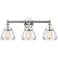Edison Fulton 24.5"W 3 Light Polished Nickel Bath Light With Clear Sha