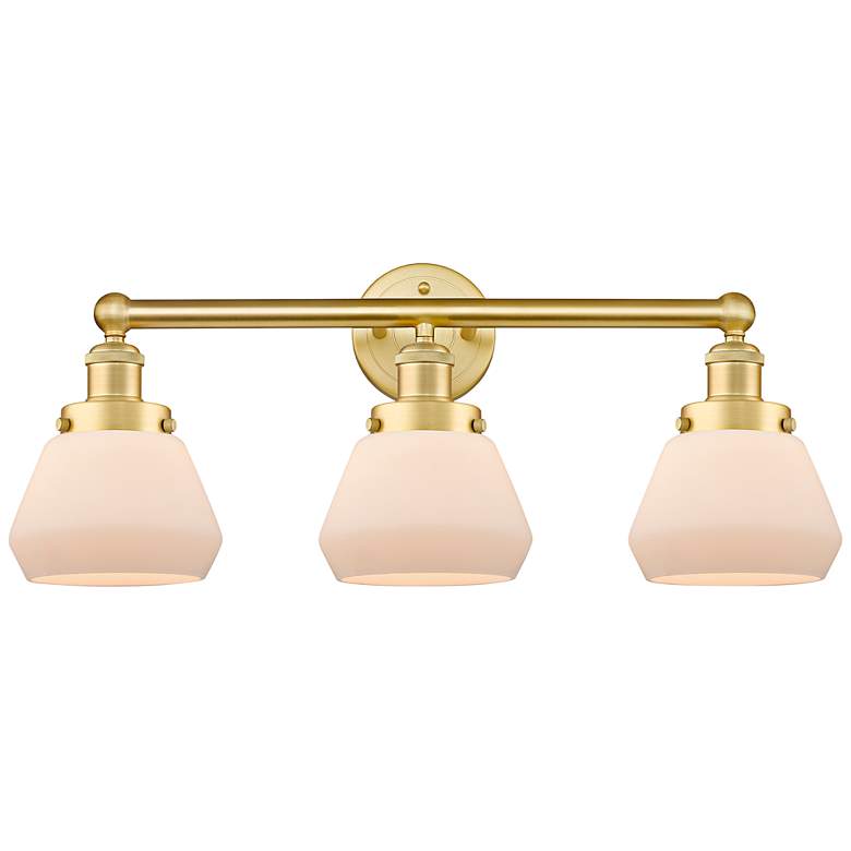Image 1 Edison Fulton 24 1/2" Wide Satin Gold 3-Light Bath Light