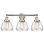 Edison Fulton 25" 3-Light Brushed Satin Nickel Bath Light w/ Clear Sha