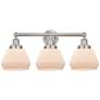 Edison Fulton 25" 3-Light Brushed Satin Nickel Bath Light w/ White Sha