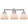 Edison Fulton 25" 3-Light Brushed Satin Nickel Bath Light w/ White Sha