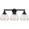 Edison Fulton 25" 3-Light Matte Black Bath Light w/ Clear Shade