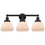 Edison Fulton 25" 3-Light Matte Black Bath Light w/ Matte White Shade