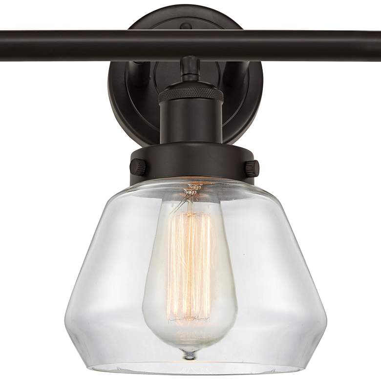 Image 2 Edison Fulton 25" 3-Light Oil Rubbed Bronze Bath Light w/ Clear Shade more views