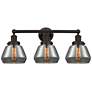 Edison Fulton 25" 3-Light Oil Rubbed Bronze Bath Light w/ Smoke Shade