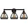 Edison Fulton 25" 3-Light Oil Rubbed Bronze Bath Light w/ Smoke Shade