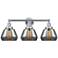 Edison Fulton 25" 3-Light Polished Chrome Bath Light w/ Plated Smoke S