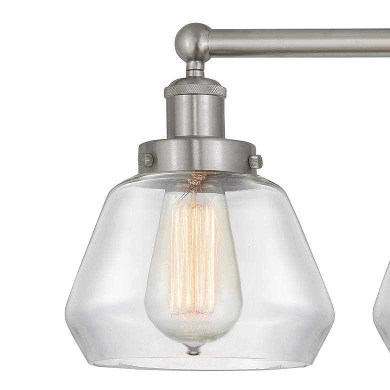 Image 2 Edison Fulton 34" 4-Light Brushed Satin Nickel Bath Light w/ Clear Sha more views