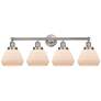Edison Fulton 34" 4-Light Brushed Satin Nickel Bath Light w/ White Sha