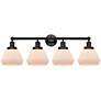 Edison Fulton 34" 4-Light Matte Black Bath Light w/ Matte White Shade