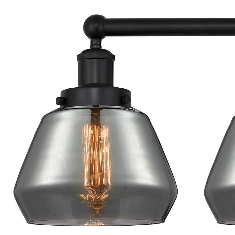 Image 2 Edison Fulton 34" 4-Light Matte Black Bath Light w/ Plated Smoke Shade more views