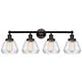 1_Edison Fulton 34" 4-Light Oil Rubbed Bronze Bath Light w/ Clear Shade