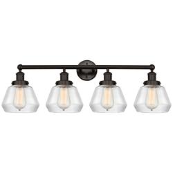 Edison Fulton 34" 4-Light Oil Rubbed Bronze Bath Light w/ Clear Shade
