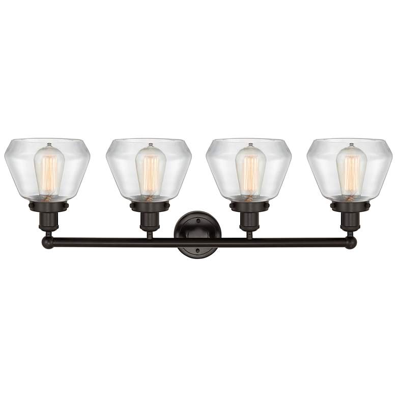 Image 3 Edison Fulton 34" 4-Light Oil Rubbed Bronze Bath Light w/ Clear Shade more views