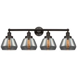 Edison Fulton 34" 4-Light Oil Rubbed Bronze Bath Light w/ Smoke Shade