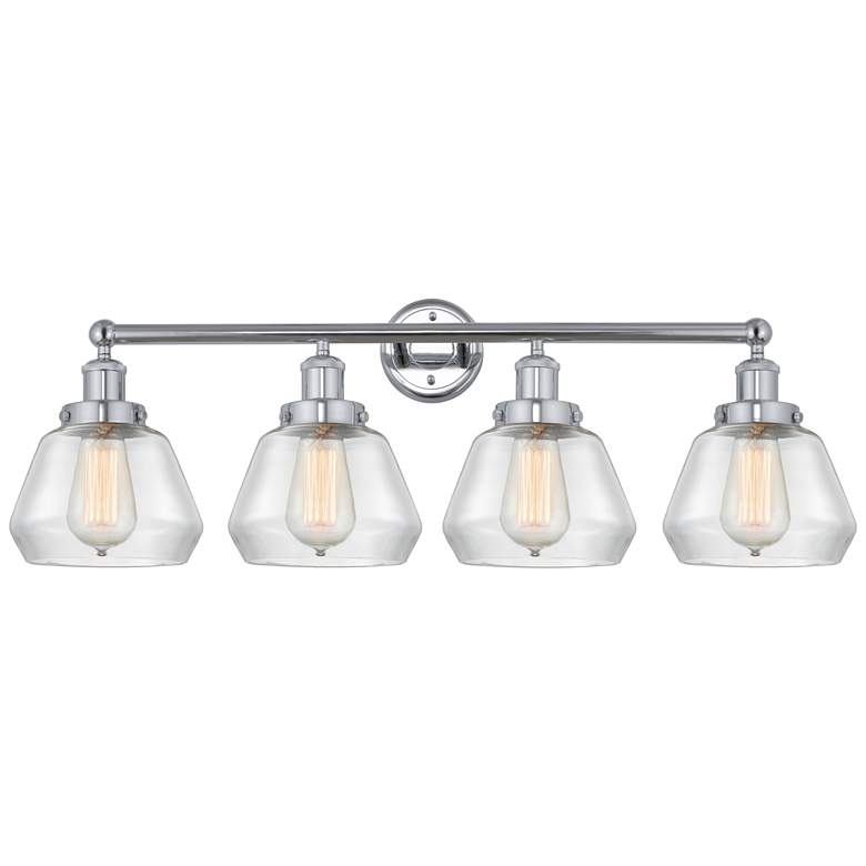 Image 1 Edison Fulton 34" 4-Light Polished Chrome Bath Light w/ Clear Shade