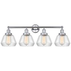 Edison Fulton 34" 4-Light Polished Chrome Bath Light w/ Clear Shade