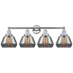 Edison Fulton 34" 4-Light Polished Chrome Bath Light w/ Plated Smoke S