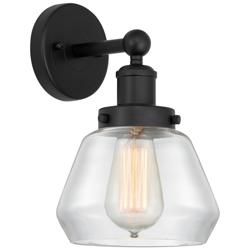 Edison Fulton 7" Matte Black Sconce w/ Clear Shade