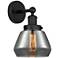 Edison Fulton 7" Matte Black Sconce w/ Plated Smoke Shade