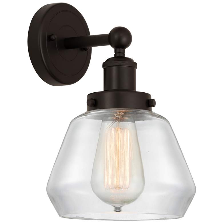 Image 1 Edison Fulton 7" Oil Rubbed Bronze Sconce w/ Clear Shade