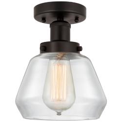 Edison Fulton 7" Oil Rubbed Bronze Semi Flush Mount w/ Clear Shade