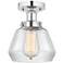 Edison Fulton 7" Polished Chrome Semi Flush Mount w/ Clear Shade