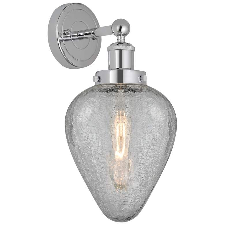 Image 1 Edison Geneseo 6 inch Polished Chrome Sconce w/ Clear Crackle Shade