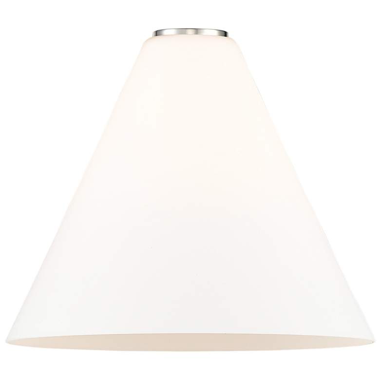 Image 3 Edison Glass Cone 12" Brushed Nickel Corded Mini Pendant w/ White Shad more views