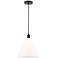 Edison Glass Cone 12" Oil Rubbed Bronze Corded Mini Pendant w/ White S