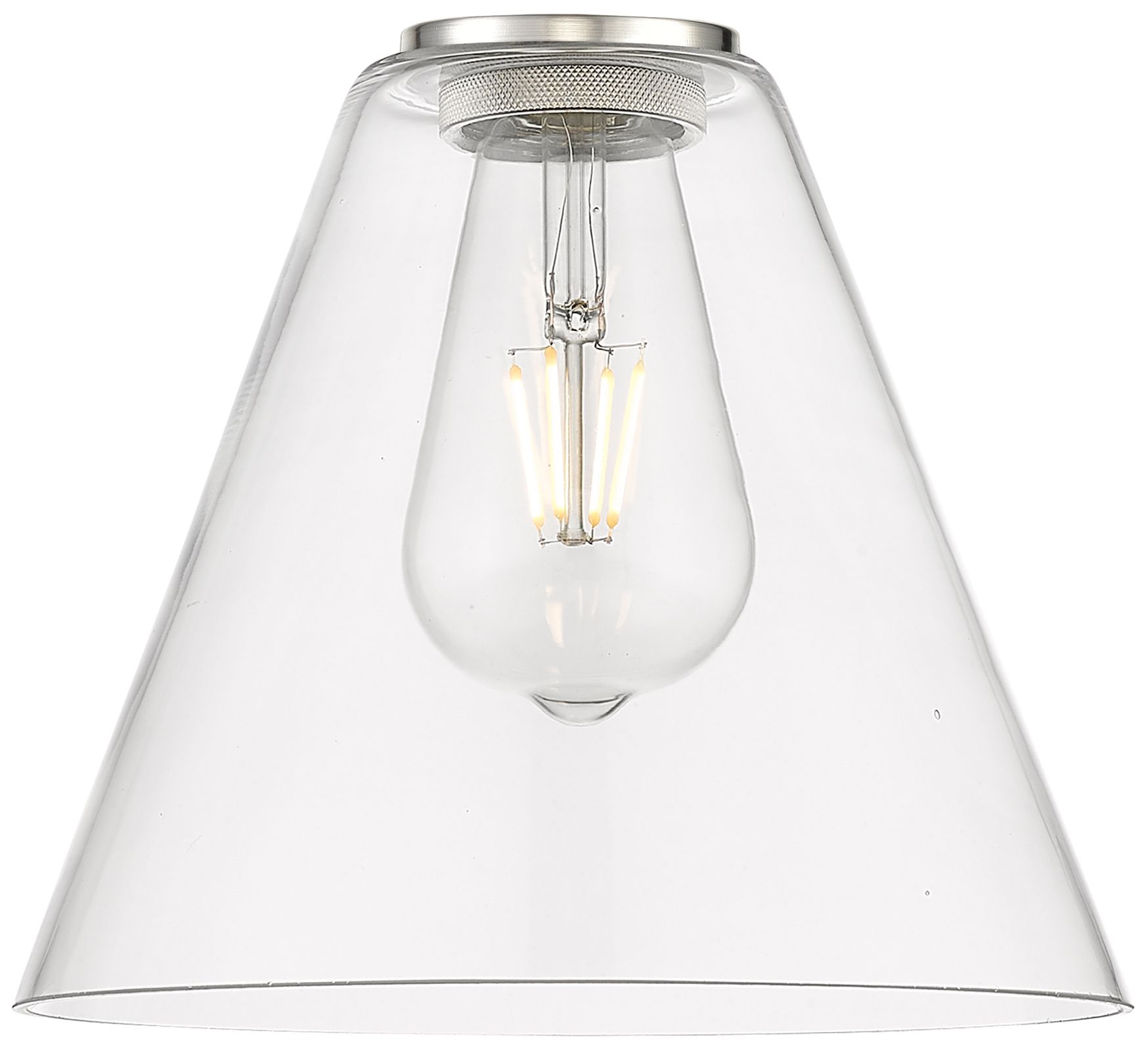 Image 3 Edison Glass Cone 8" Oil Rubbed Bronze Corded Mini Pendant w/ Clear Sh more views