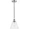 Edison Glass Cone 8" Polished Chrome Cord Hung Mini Pendant w/ Seedy S
