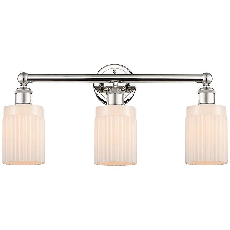 Image 1 Edison Hadley 22 1/2"W Polished Nickel 3-Light Bath Light