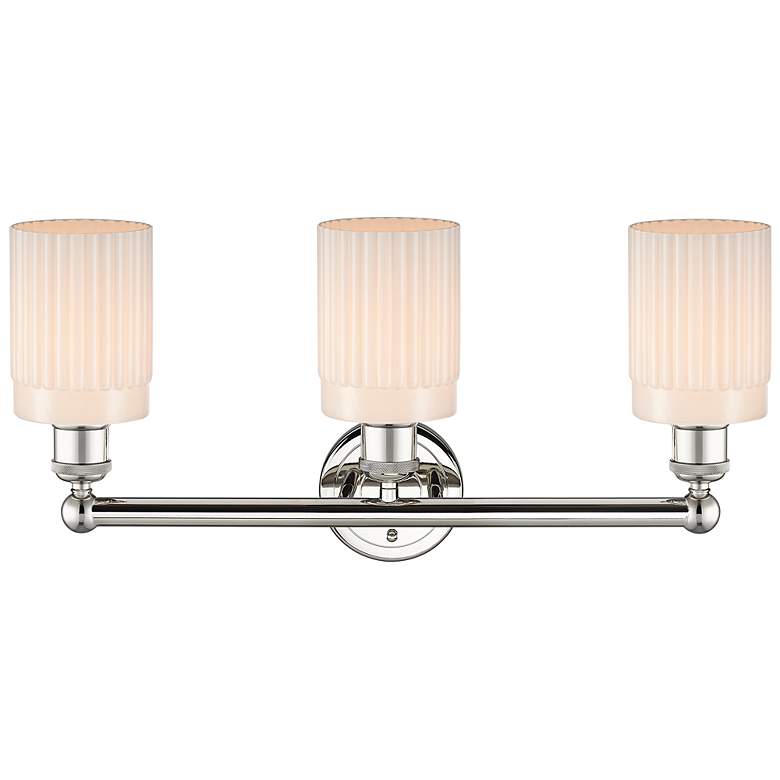 Image 3 Edison Hadley 22 1/2"W Polished Nickel 3-Light Bath Light more views