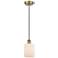 Edison Hadley 5" Antique Brass Cord Hung Mini Pendant w/ Matte White S