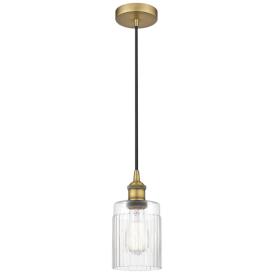 Edison Hadley 5" Brushed Brass Cord Hung Mini Pendant w/ Clear Shade Edison Hadley 5" Brushed Brass Cord Hung Mini Pendant w/ Clear Shade