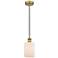 Edison Hadley 5" Brushed Brass Cord Hung Mini Pendant w/ Matte White S