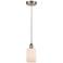 Edison Hadley 5" Brushed Satin Nickel Cord Hung Mini Pendant w/ White