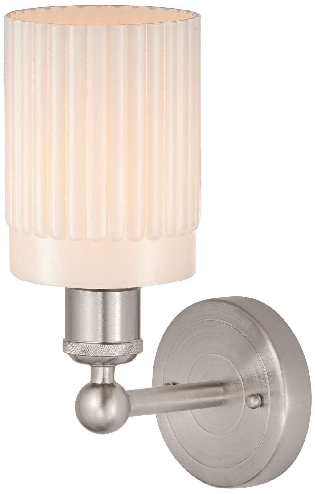 Thumbnail3 of Edison Hadley 5" Brushed Satin Nickel Sconce w/ Matte White Shade more views
