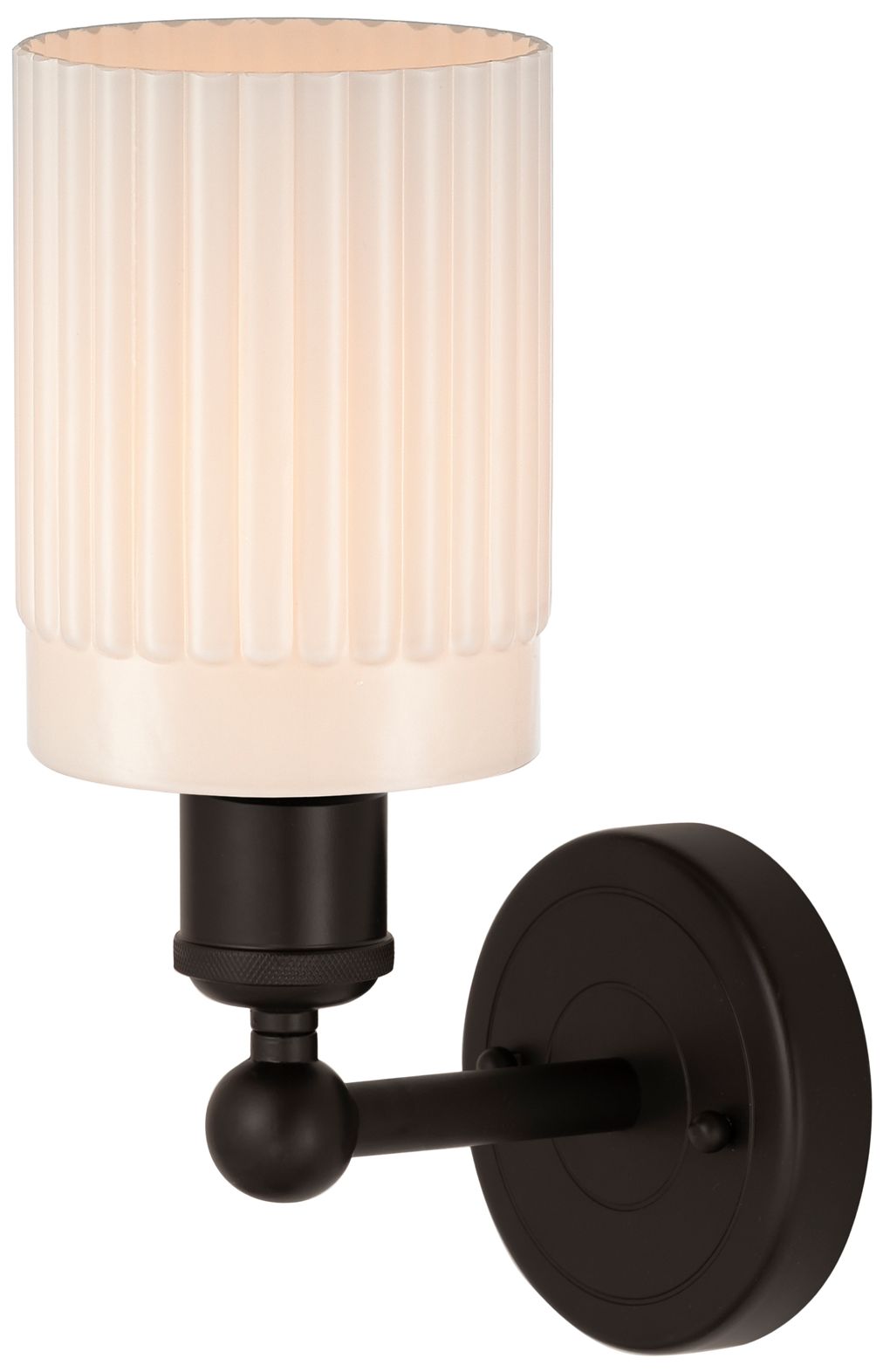 Image 2 Edison Hadley 5" Oil Rubbed Bronze Sconce w/ Matte White Shade more views