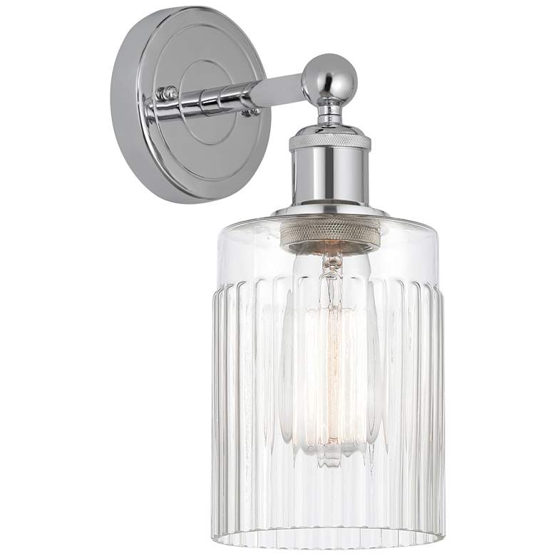 Image 1 Edison Hadley 5 inch Polished Chrome Sconce w/ Clear Shade
