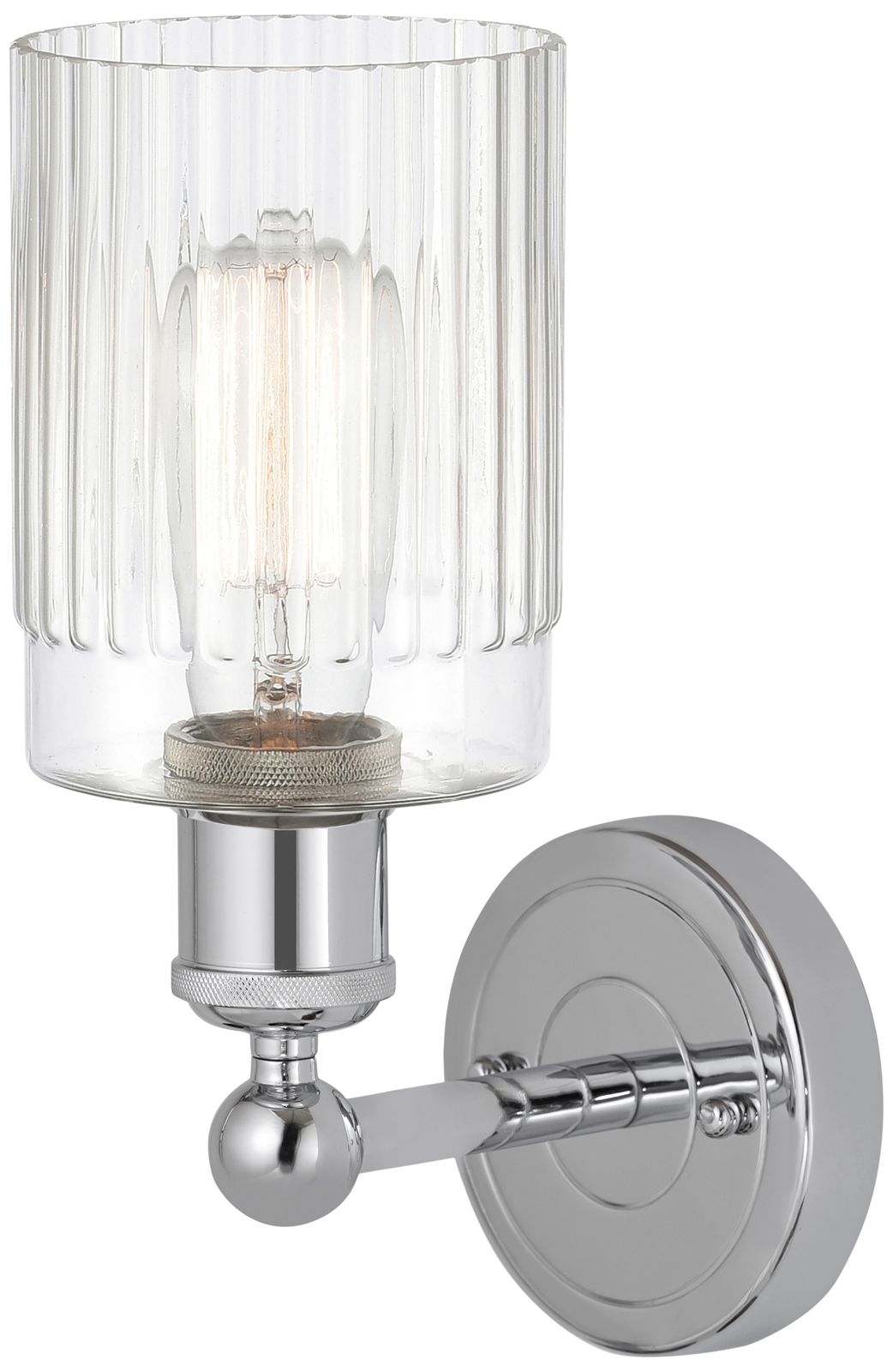 Image 6 Edison Hadley 5" Polished Chrome Sconce w/ Clear Shade more views