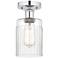 Edison Hadley 5" Polished Chrome Semi Flush Mount w/ Clear Shade