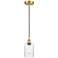 Edison Hadley 5" Satin Gold Cord Hung Mini Pendant w/ Clear Shade