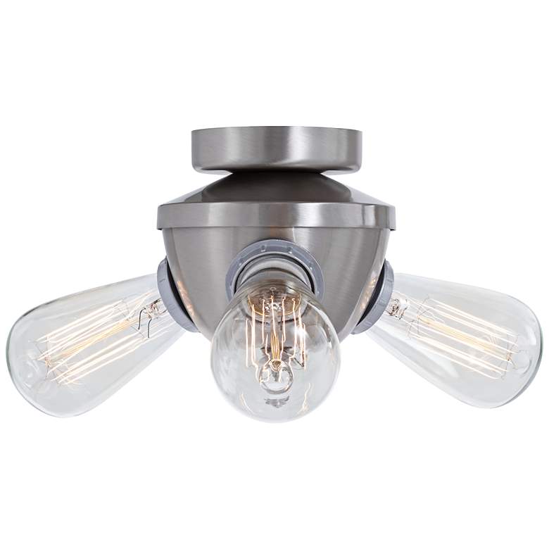 Image 1 Edison Industrial 3-Light Brushed Nickel Fan Light Kit