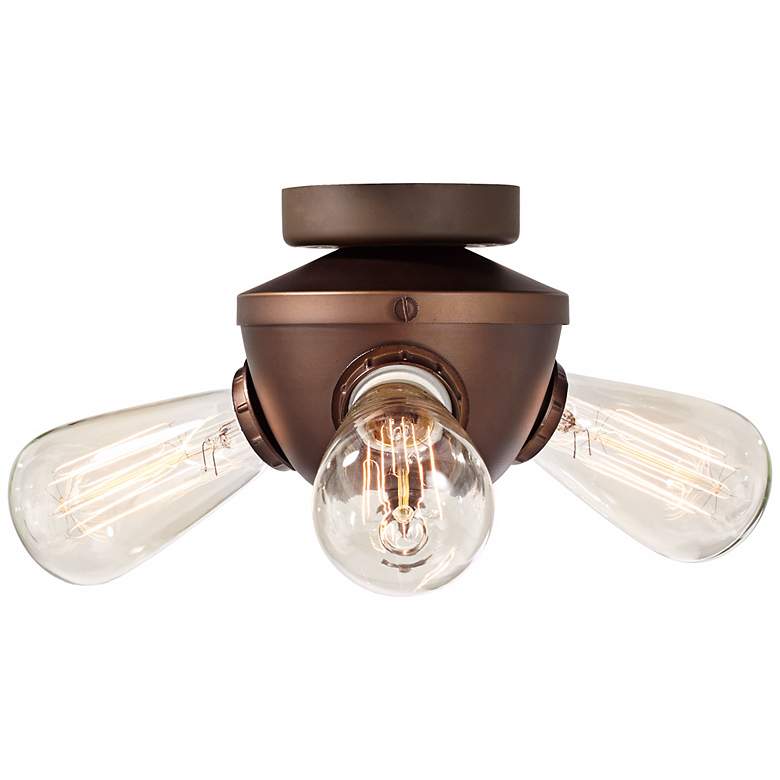Image 1 Edison Industrial 3-Light Oil-Rubbed Bronze Fan Light Kit