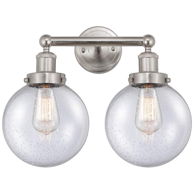 Image 1 Edison Large Beacon 16" 2-Light Brushed Nickel Bath Light w/ Mercury S