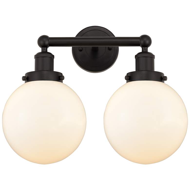 Image 1 Edison Large Beacon 16" 2-Light Oil Rubbed Bronze Bath Light w/ White