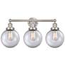 Edison Large Beacon 25" 3-Light Brushed Nickel Bath Light w/ Clear Sha